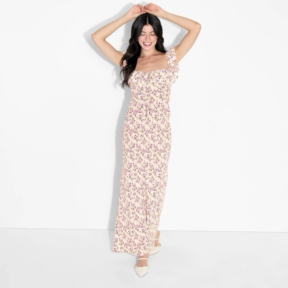 wild fable Dresses & Skirts - NWT Flounce Sleeve Maxi Empire Waist Dress - Wild Fable Off-White Floral XXS